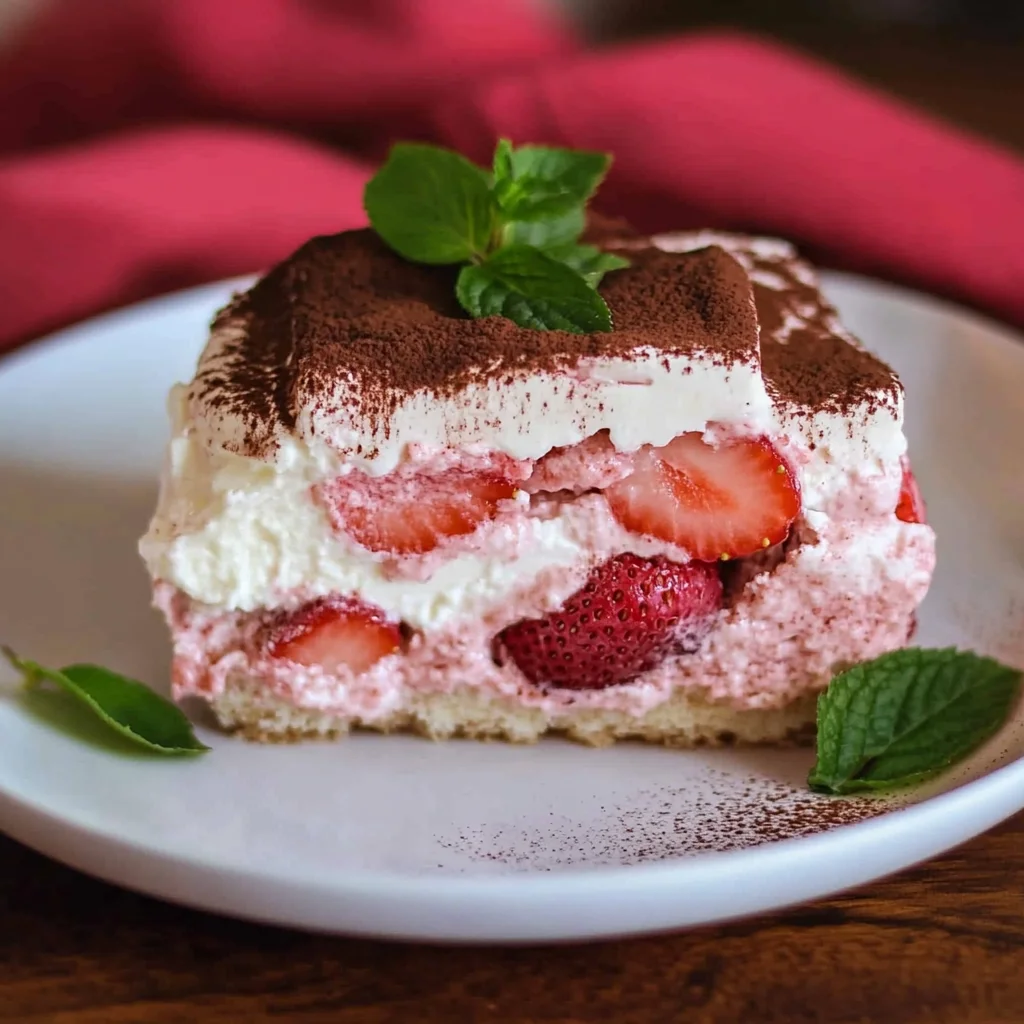Erdbeer Tiramisu - cremig & ohne Ei