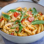 Nudelsalat mit Pesto & Rucola (ohne Mayo)