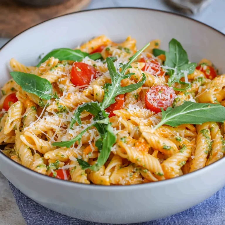 Nudelsalat mit Pesto & Rucola (ohne Mayo)